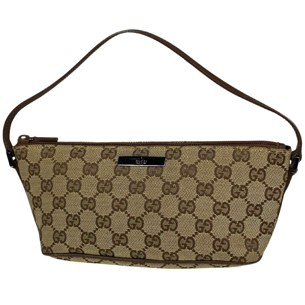 Gucci GG handbag accessory Clutch logo canvas beige brown